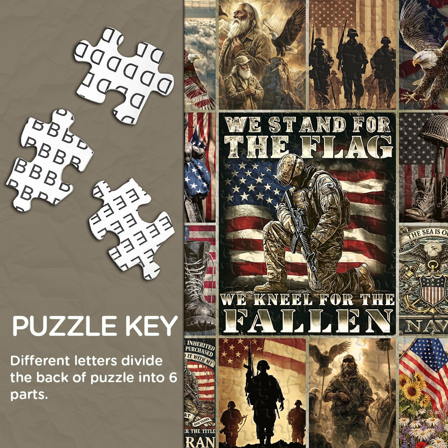 Patriot Veteran Eagle Flag Jigsaw Puzzle 1000 Pieces