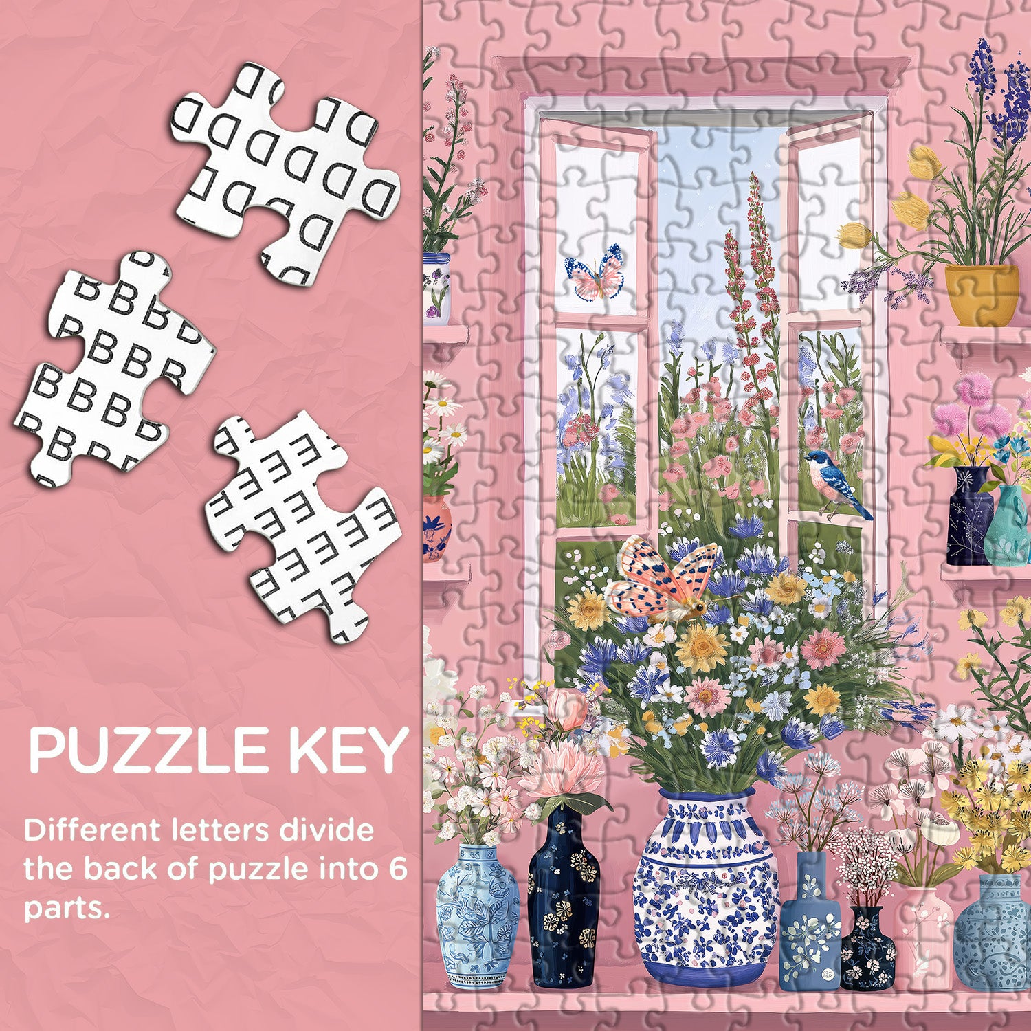 Blumenfenstergarten-Puzzle 1000 Teile