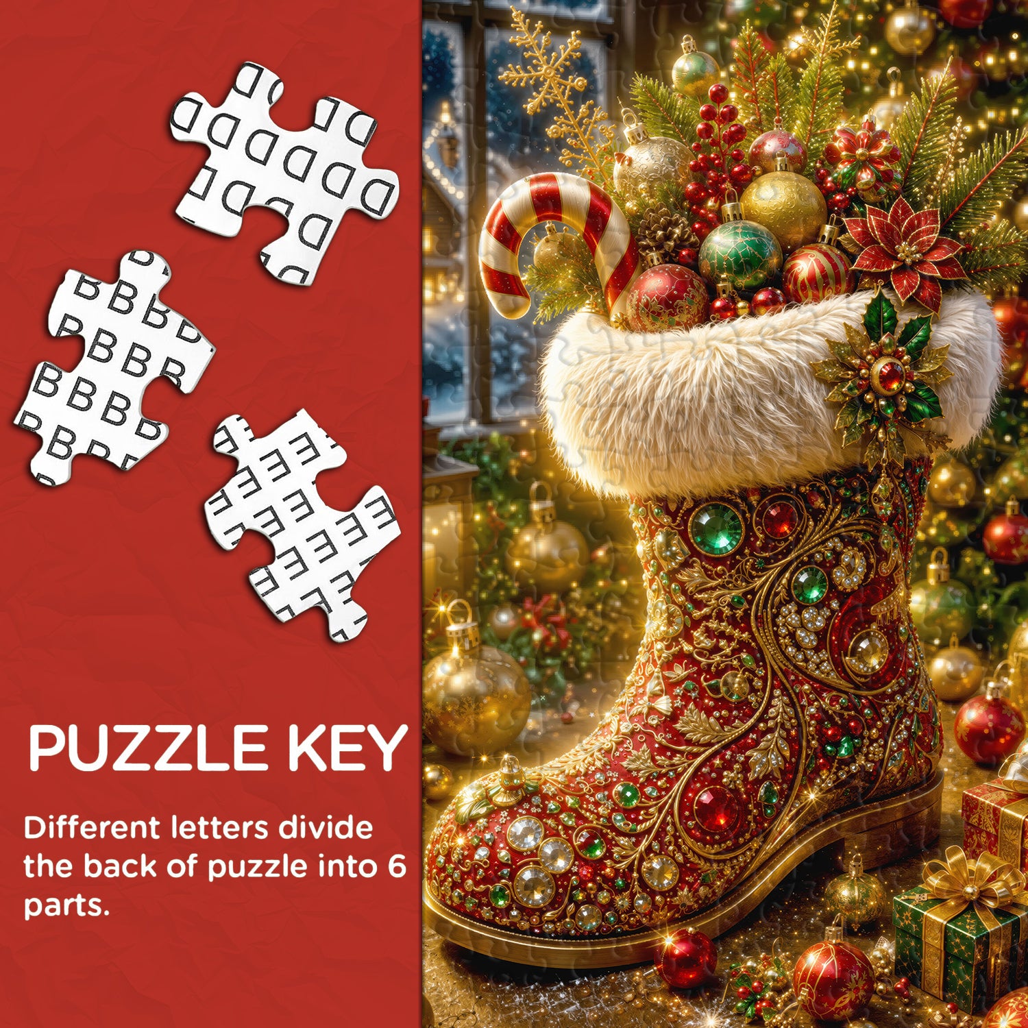 Festliches Weihnachtsmann-Stiefel-Puzzle, 1000 Teile