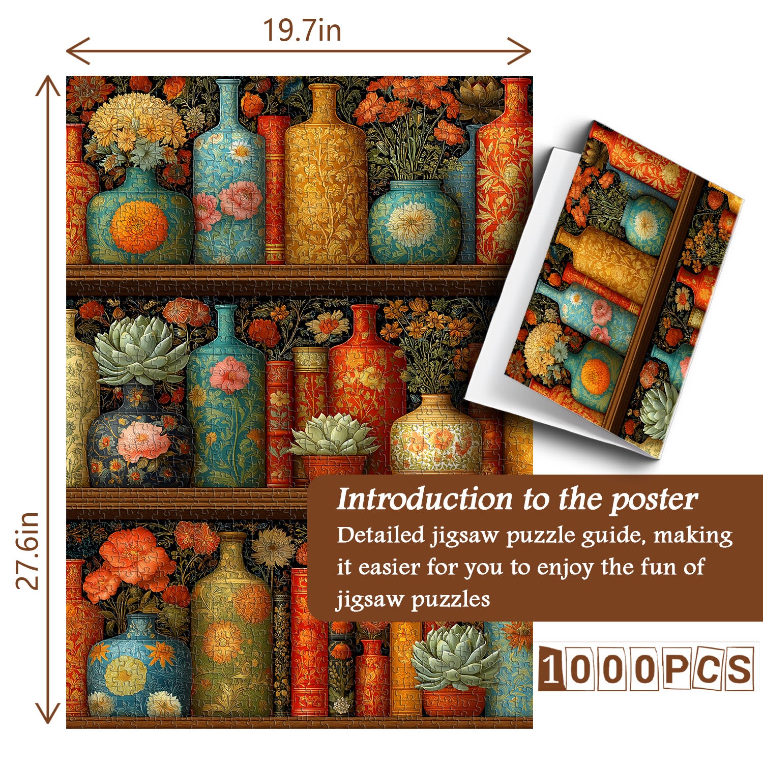 Blooming Bookshelf Jigsaw Puzzle 1000 Pieces