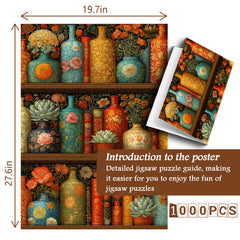 Blooming Bookshelf Jigsaw Puzzle 1000 Pieces