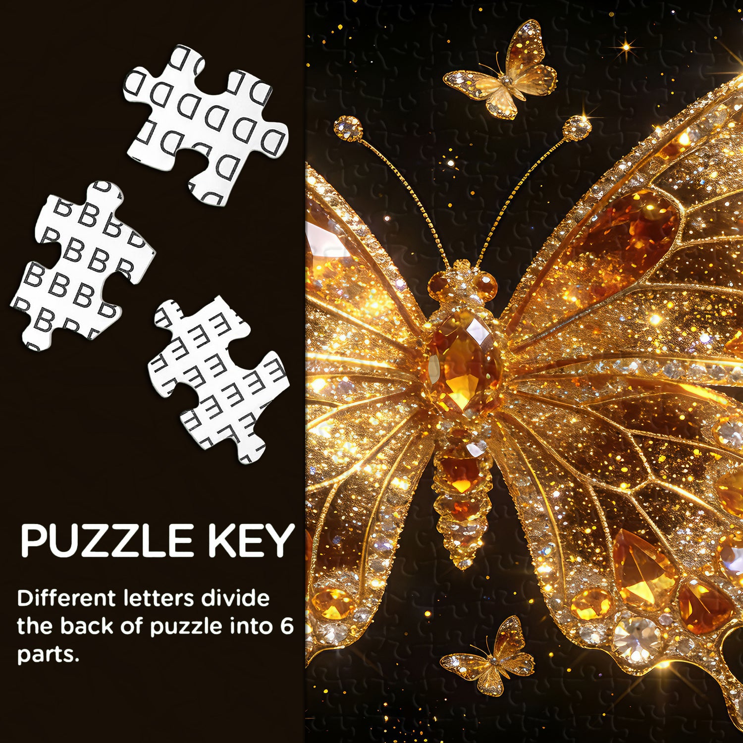 Midnight Gold Wings Jigsaw Puzzle 1000 Pieces