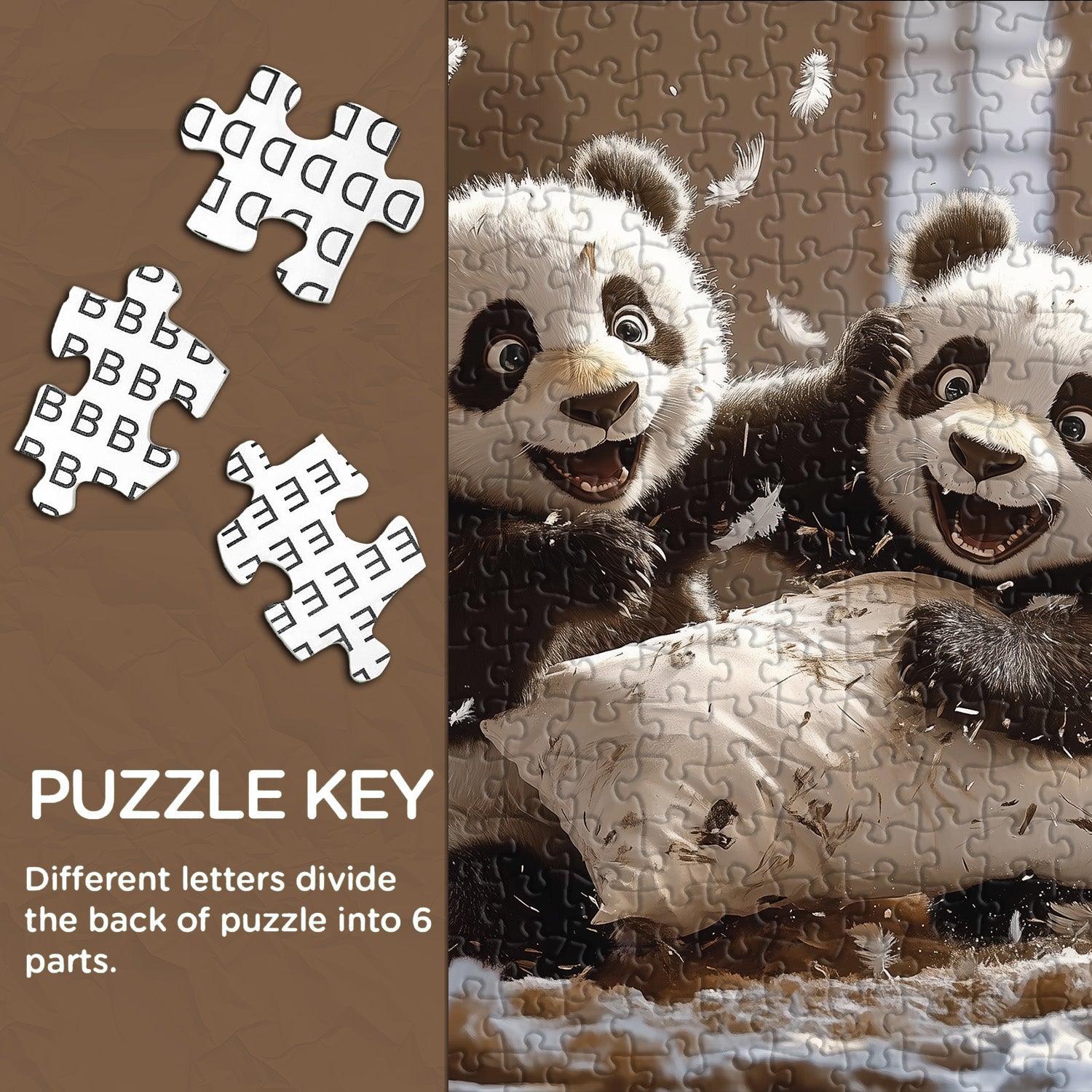 Freudiger Panda-Streich-Puzzle, 1000 Teile