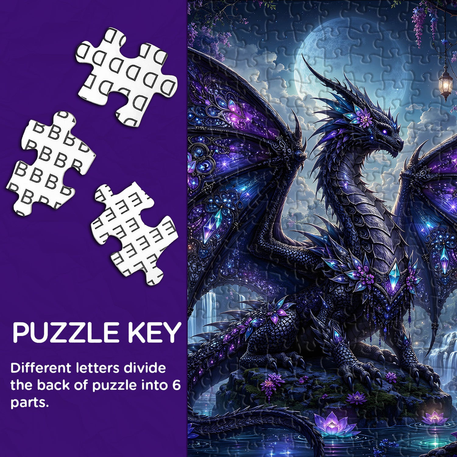 Lila Fantasy-Drachen-Puzzle, 1000 Teile