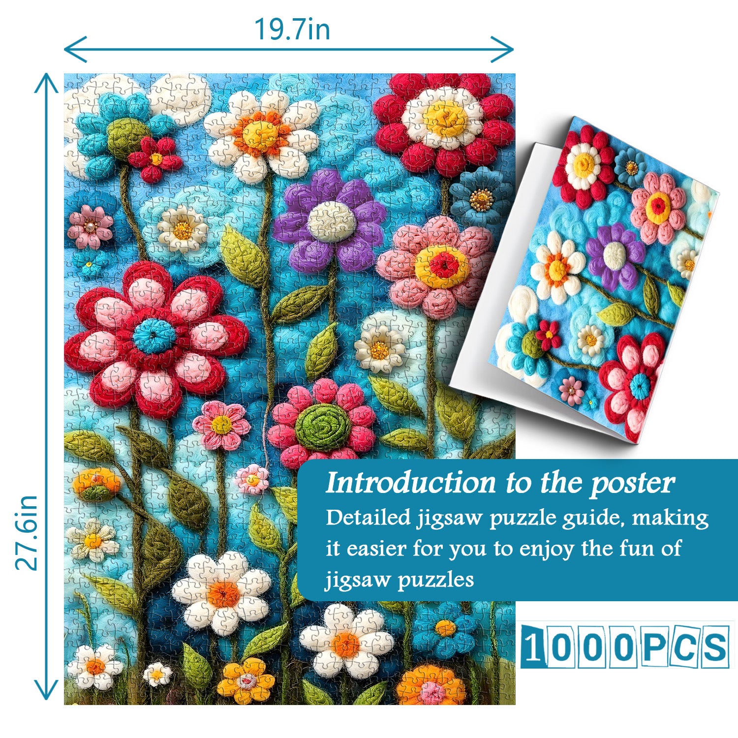 Filzblumenkunst-Puzzle 1000 Teile