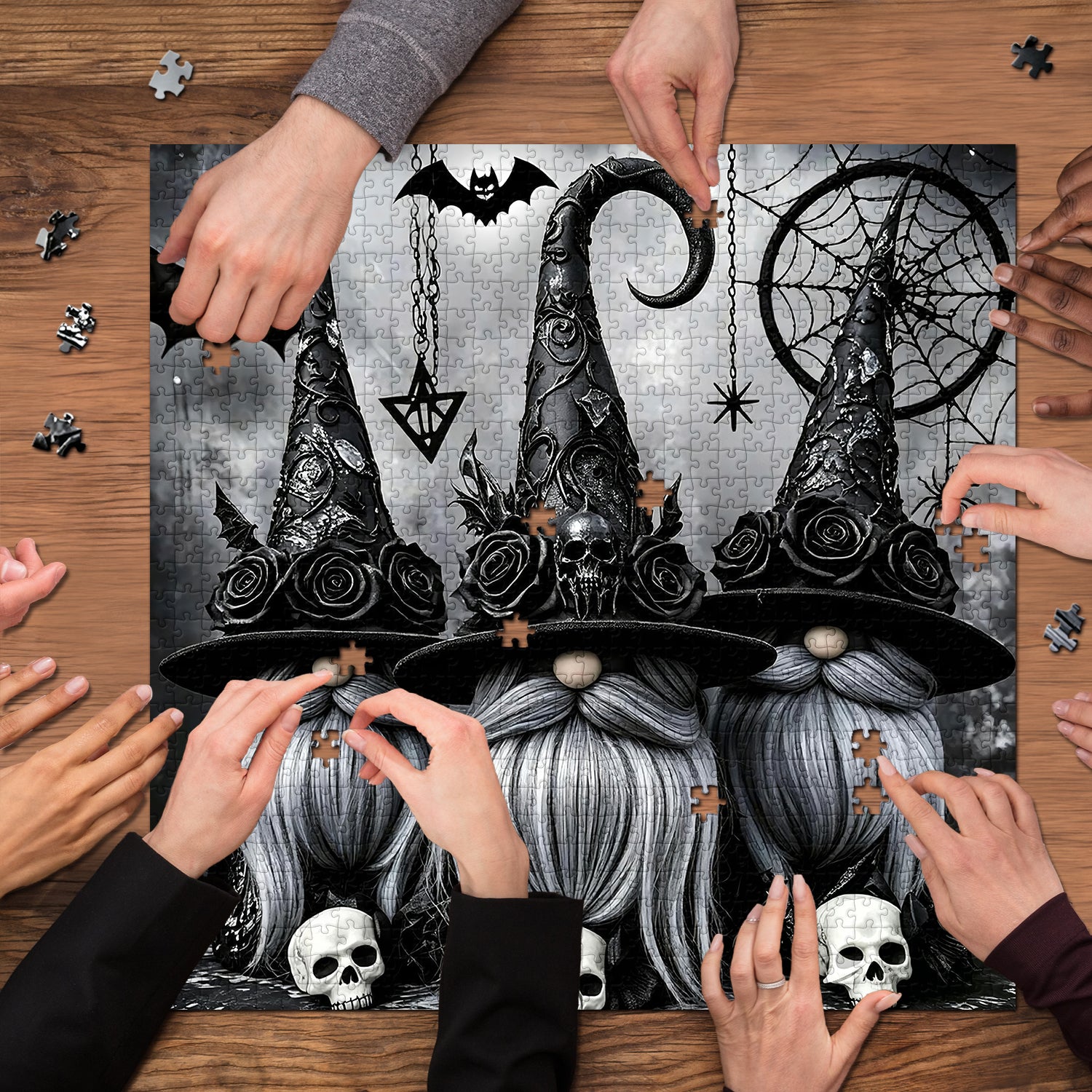 Gothic Halloween Gnomes Puzzle 1000 Teile