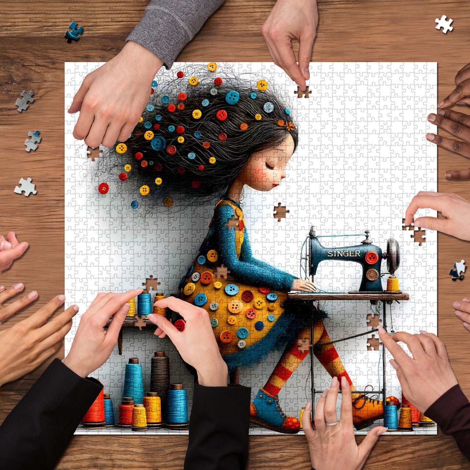 Sewing Girl Jigsaw Puzzle 1000 Pieces
