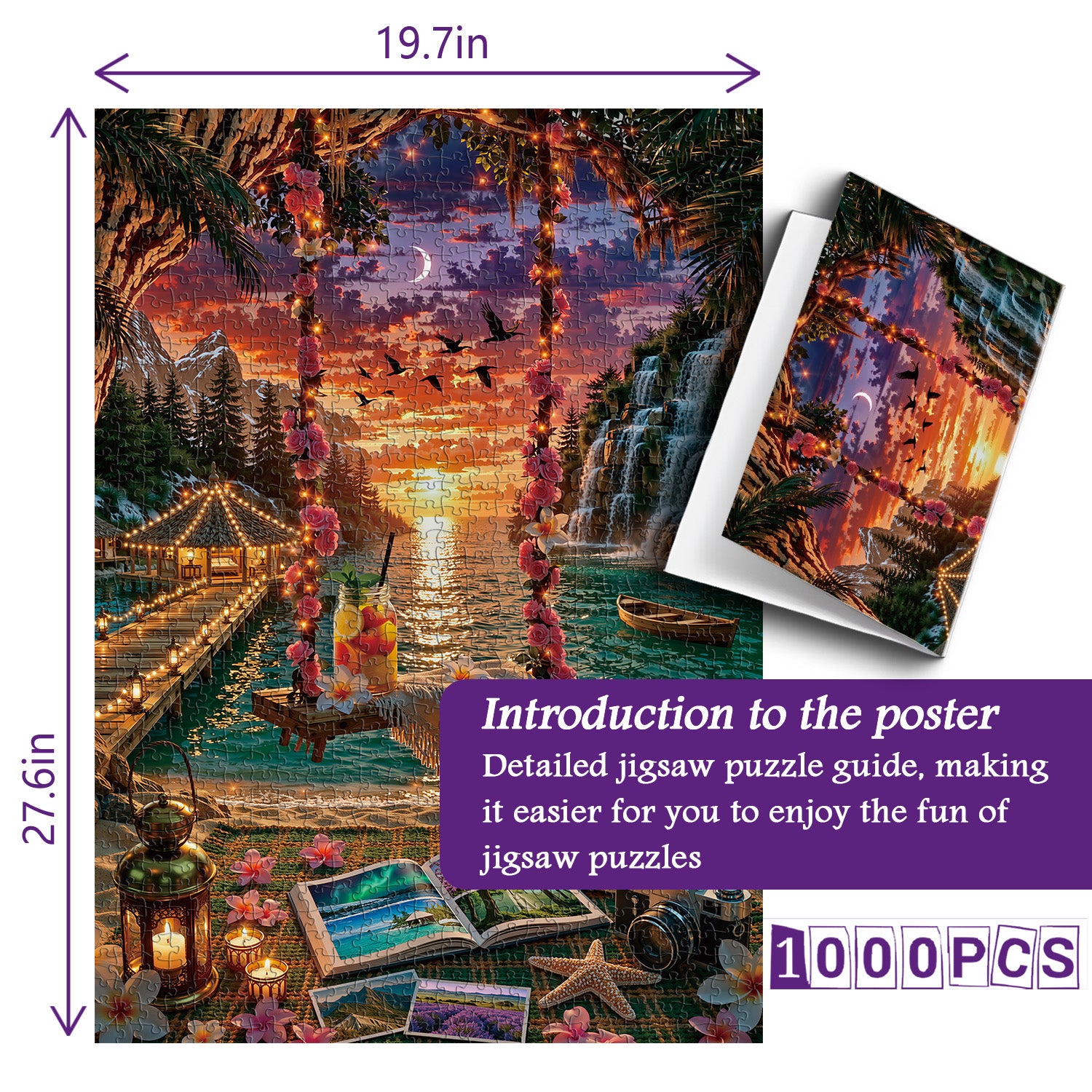 Sonnenuntergangsschaukel-Puzzle 1000 Teile