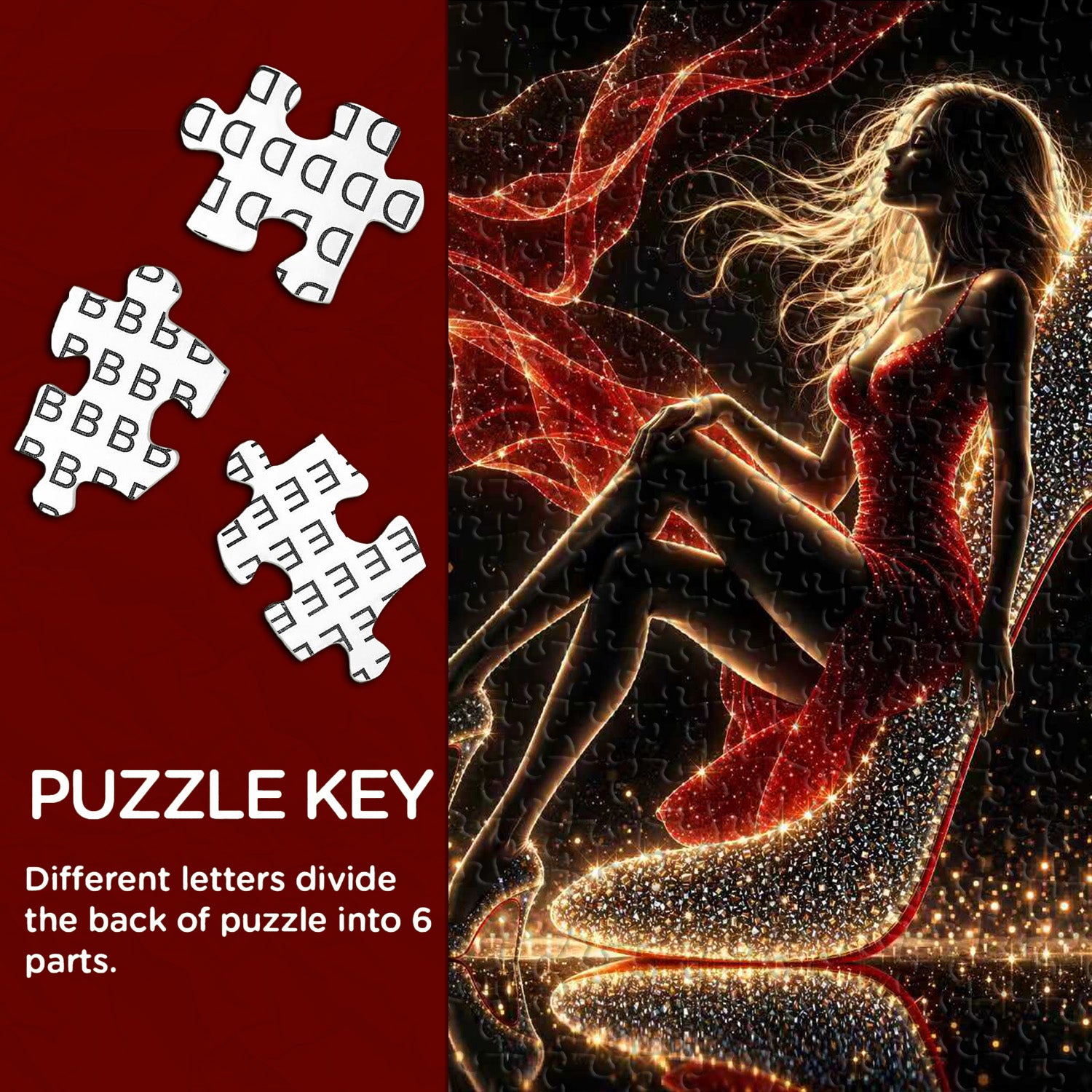 Red & Sparkle Night Jigsaw Puzzle 1000 Pieces