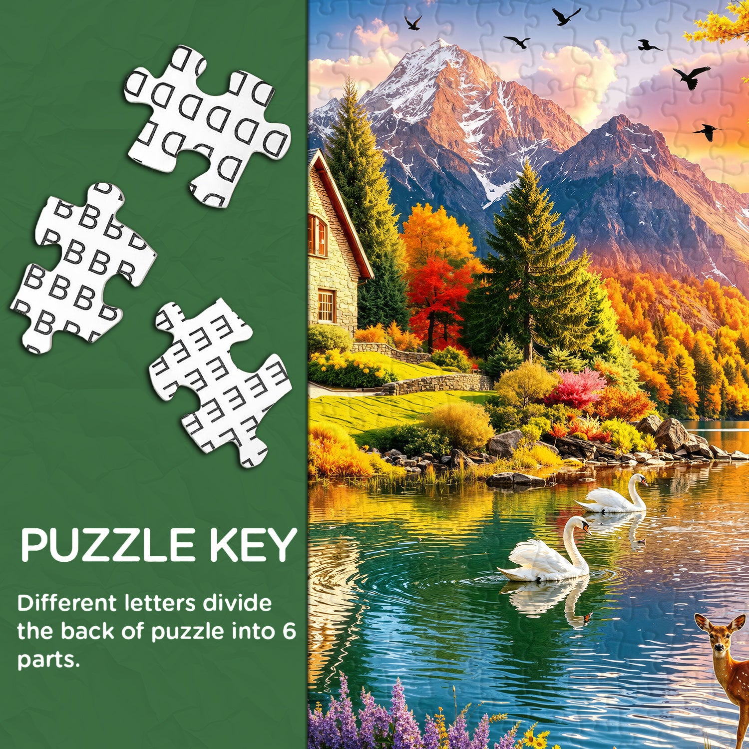 Mountain Lake Cottage Jigsaw Puzzle 1000 Pieces
