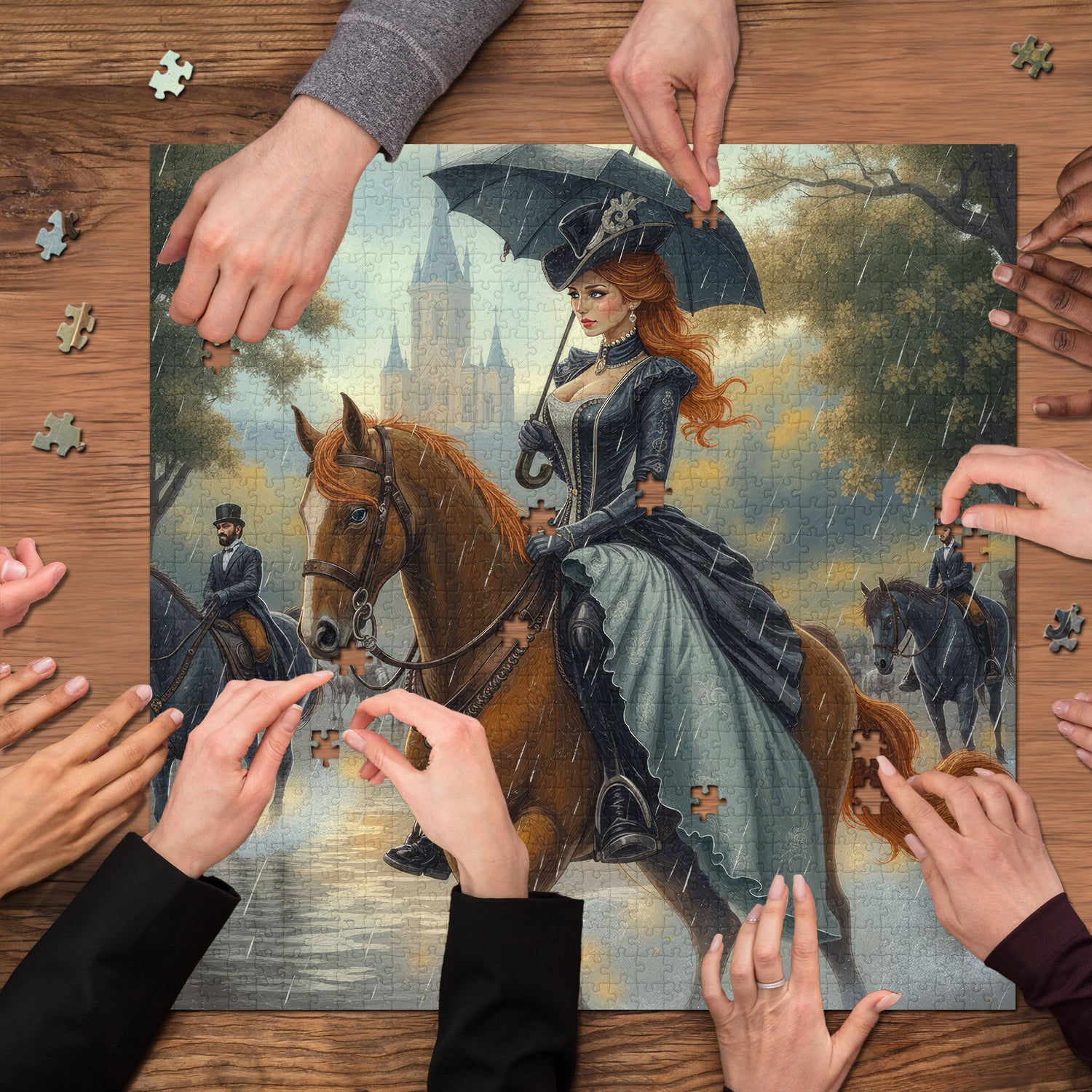 Die Dame im Regen Puzzle 1000 Teile