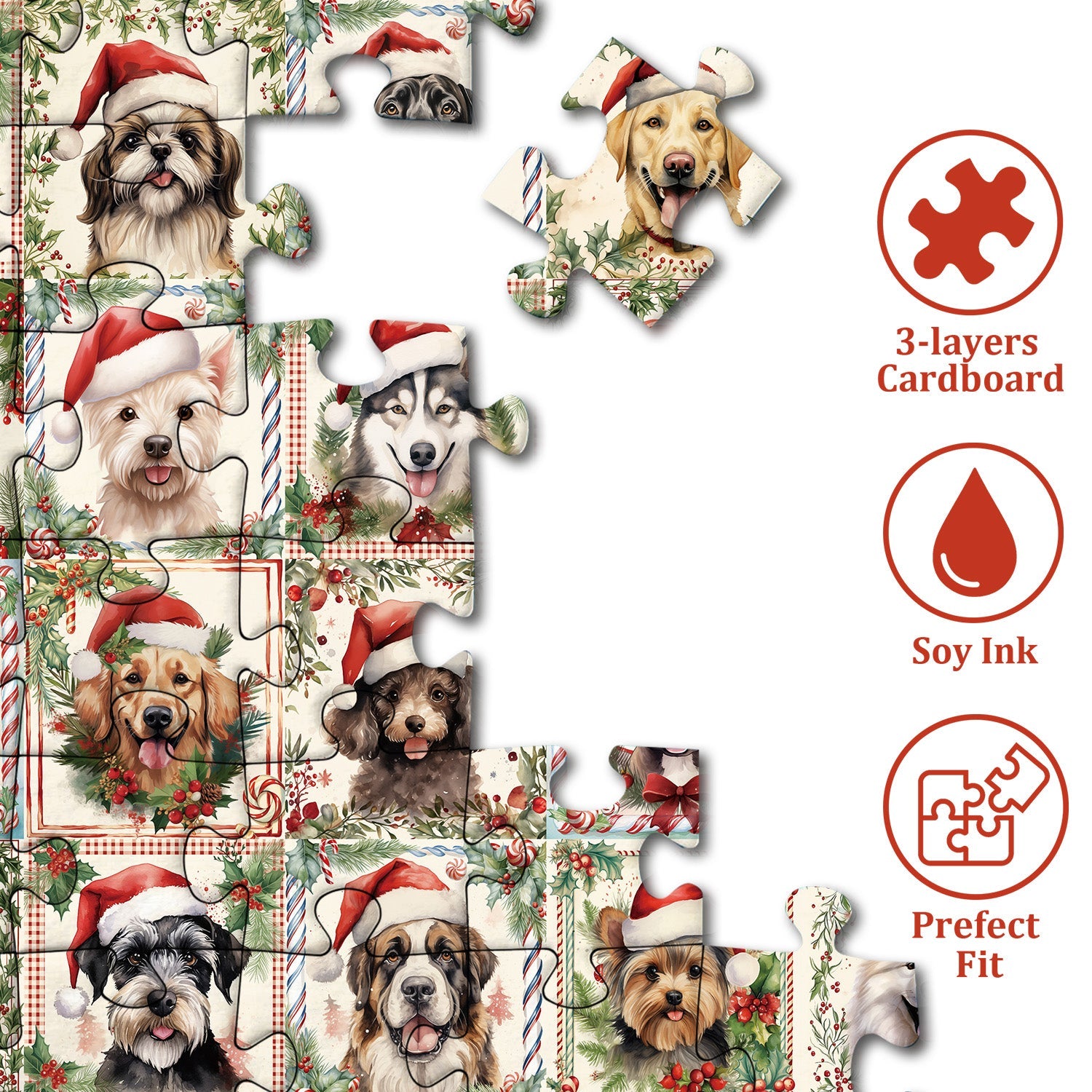 Christmas Puppy Jigsaw Puzzles 1000 Pieces