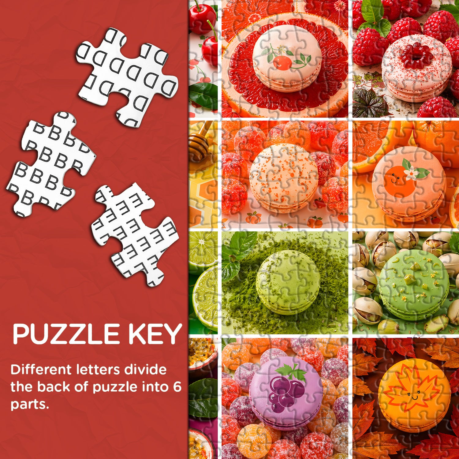 Buntes Macaron-Dessert-Puzzle, 1000 Teile