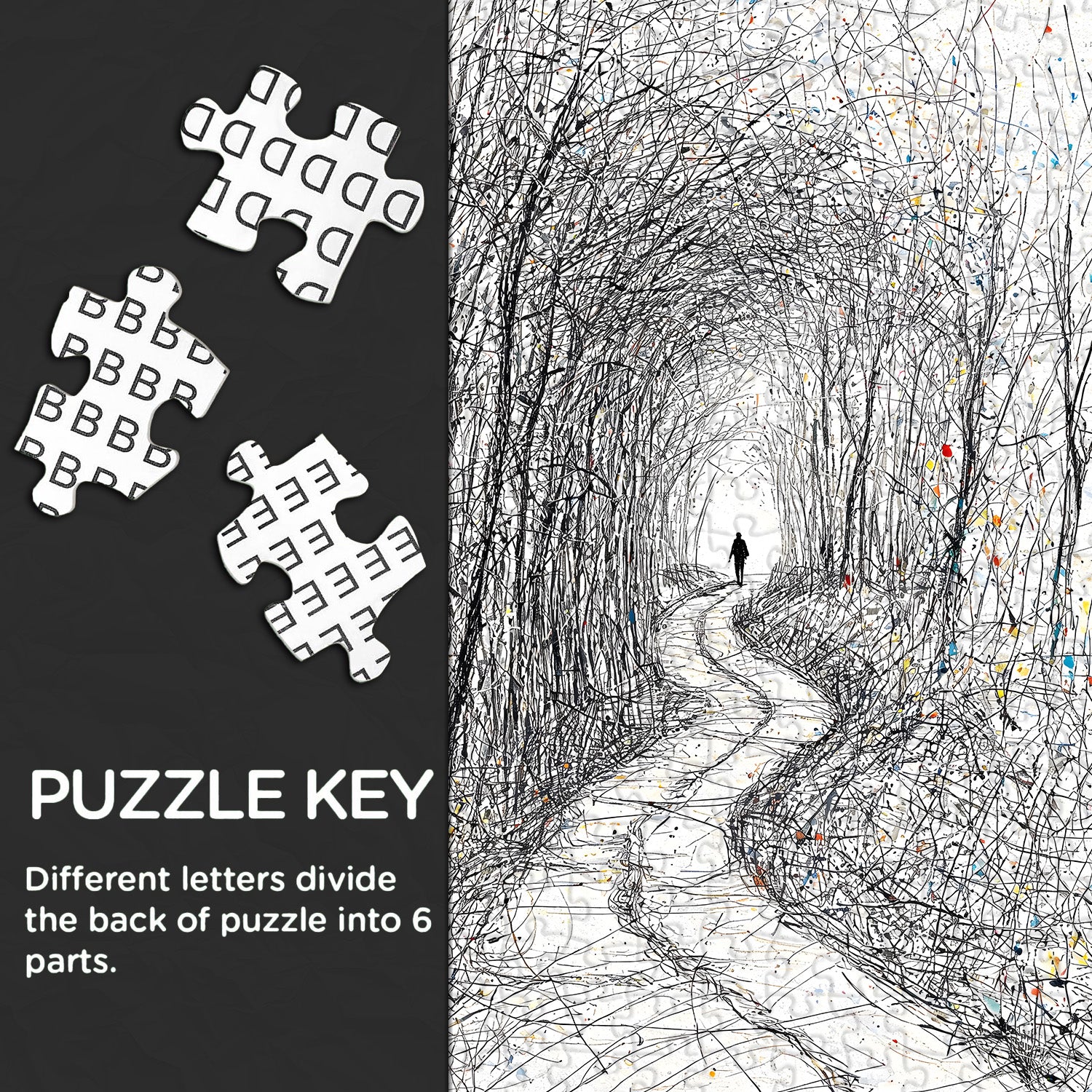 Line Art Lone Walker Jigsaw Puzzle 1000 Pieces