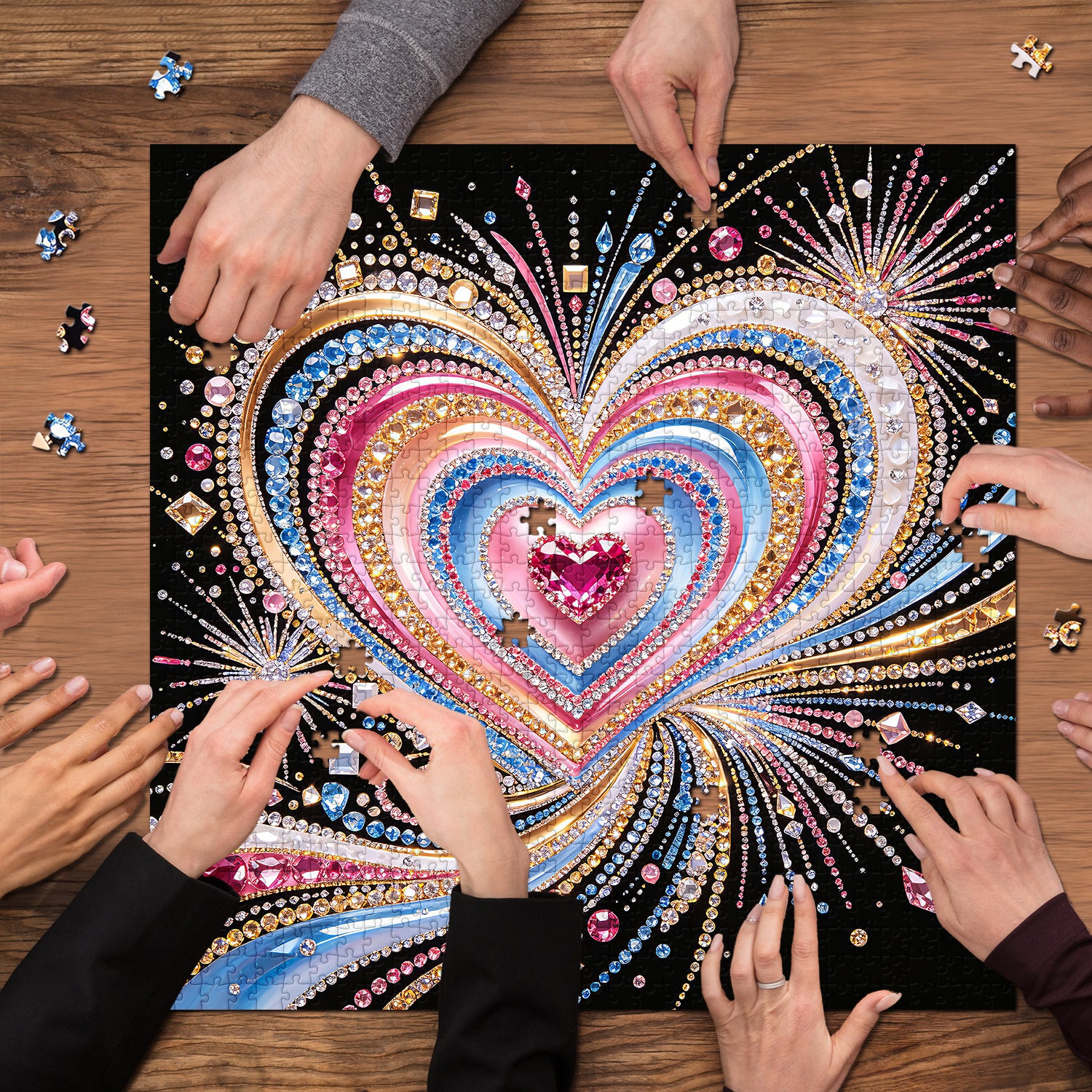 Dazzling Gem Heart Jigsaw Puzzle 1000 Pieces