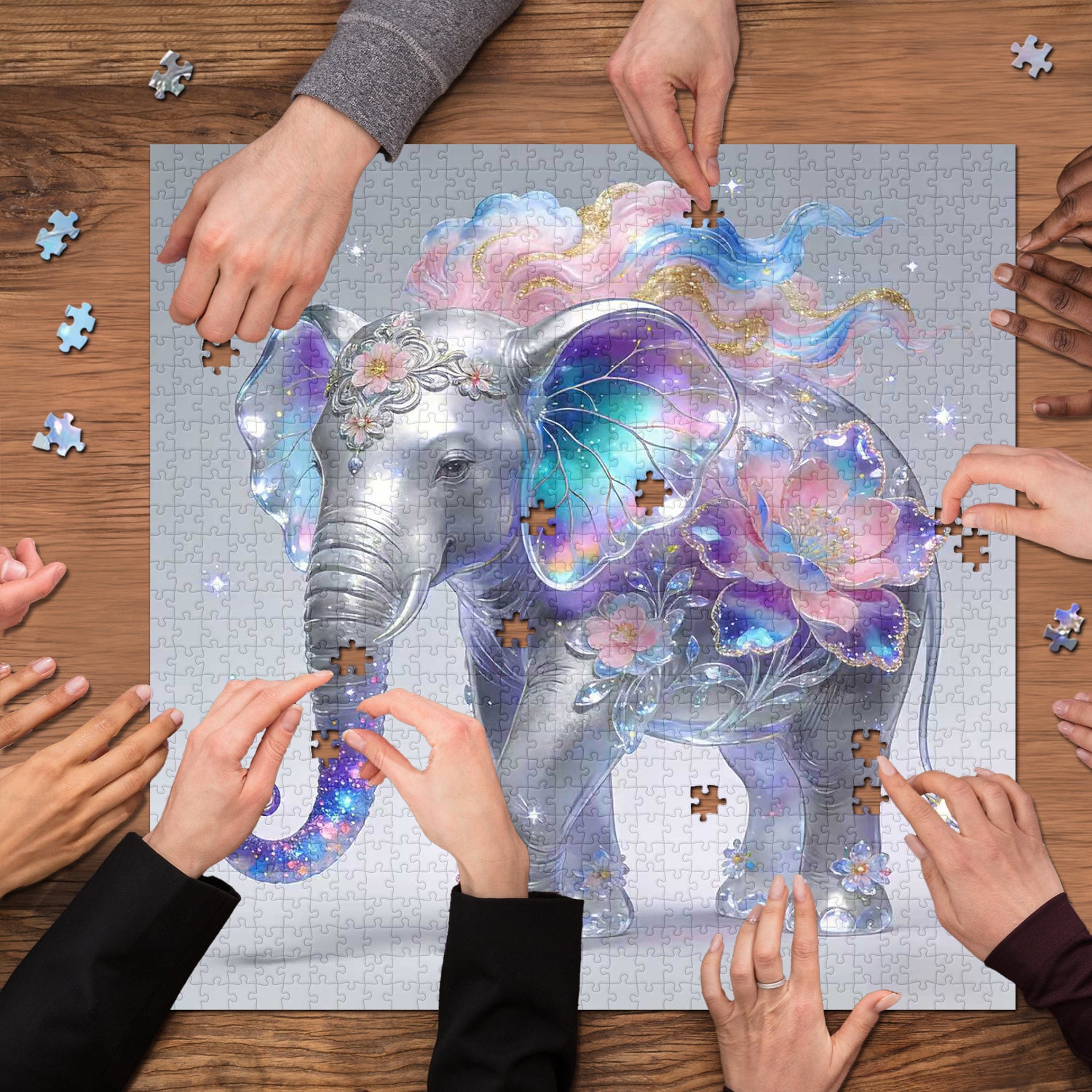 Galaxy Petal Elephant Jigsaw Puzzle 1000 Pieces