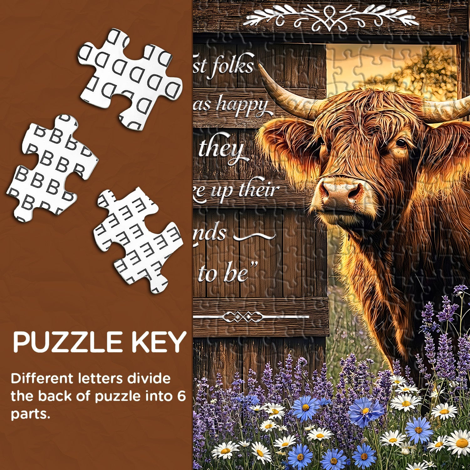Highland Cow Joy Jigsaw Puzzle 1000 Pieces
