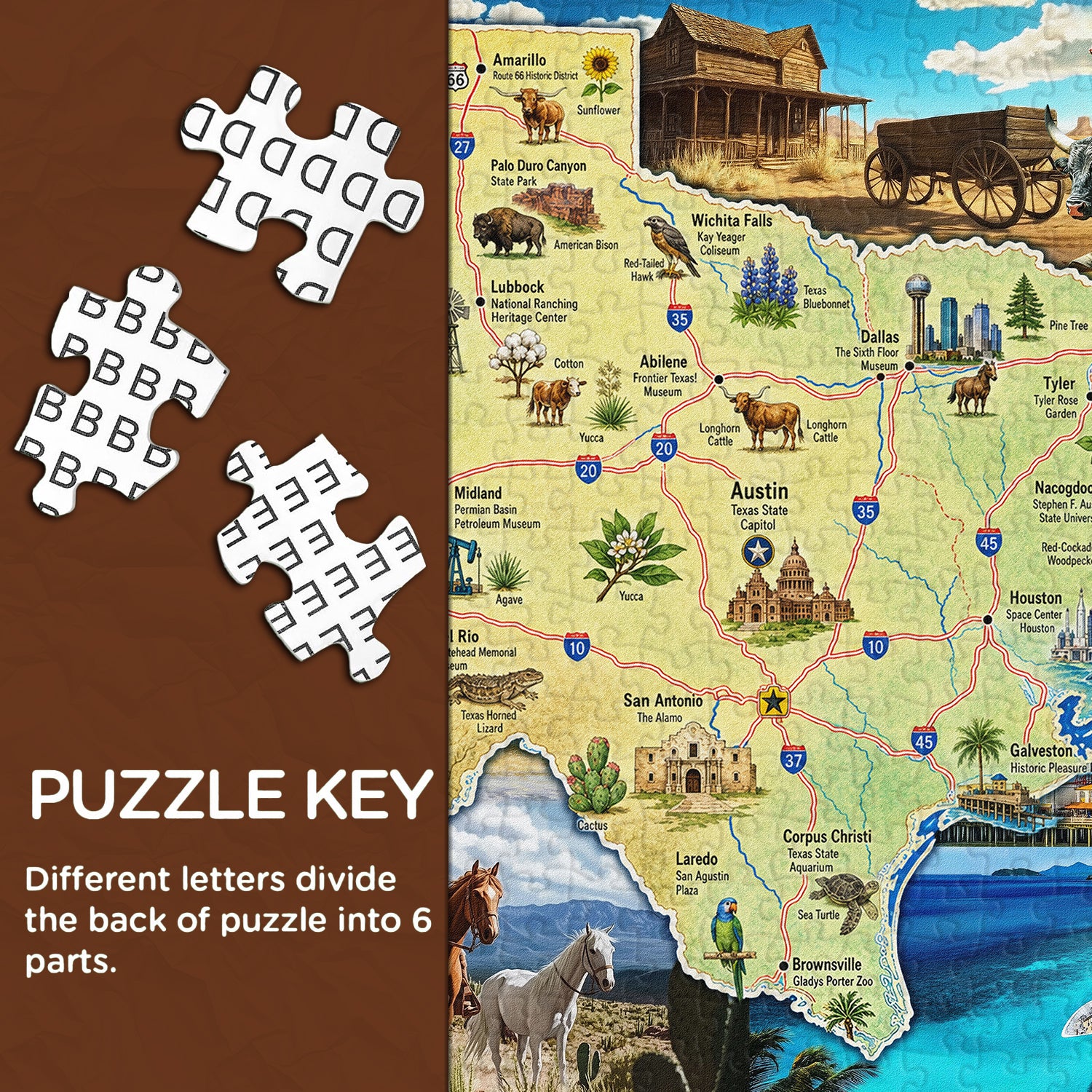 Wildwest-Kartenpuzzle 1000 Teile