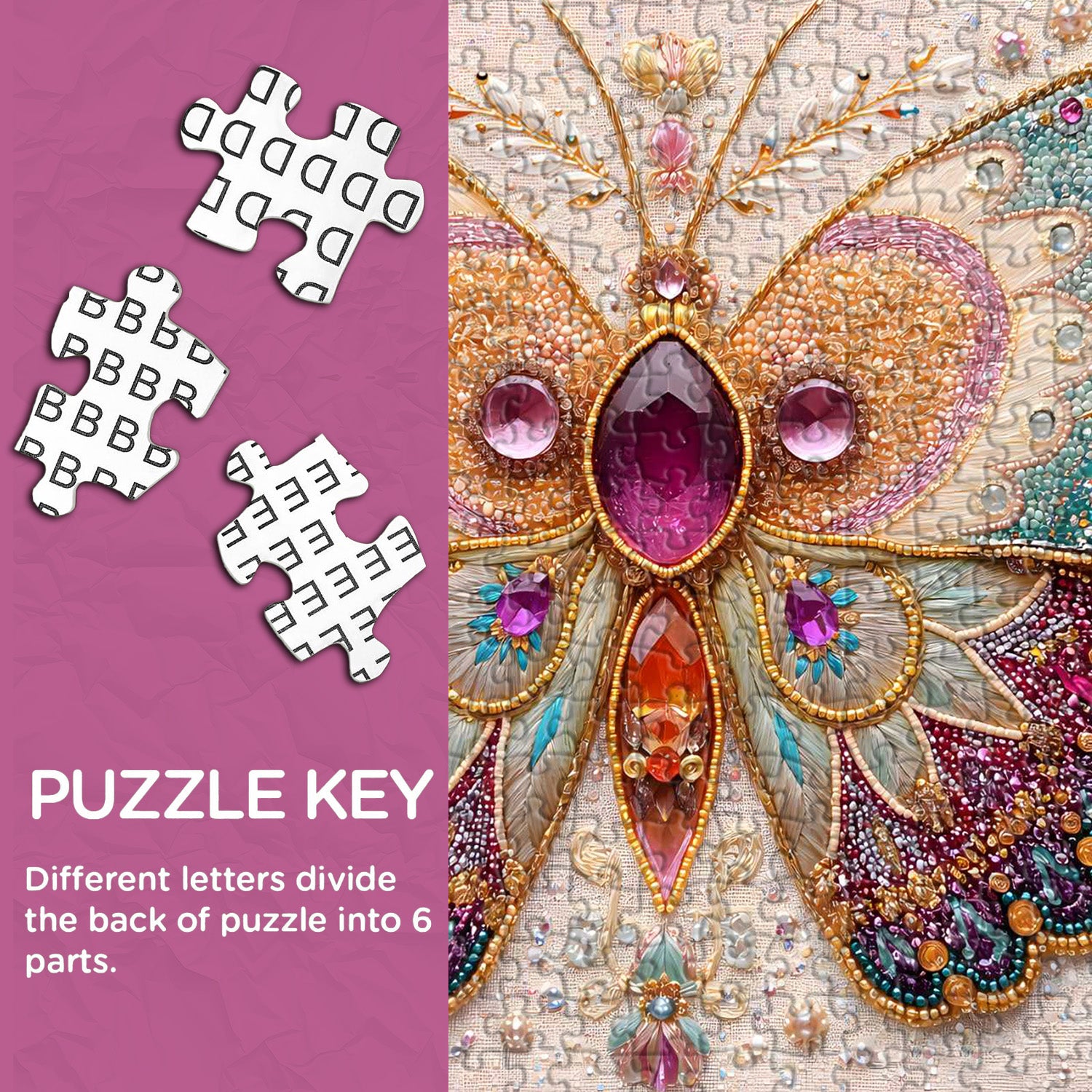 Jeweled Butterfly Jigsaw Puzzle 1000 Pieces