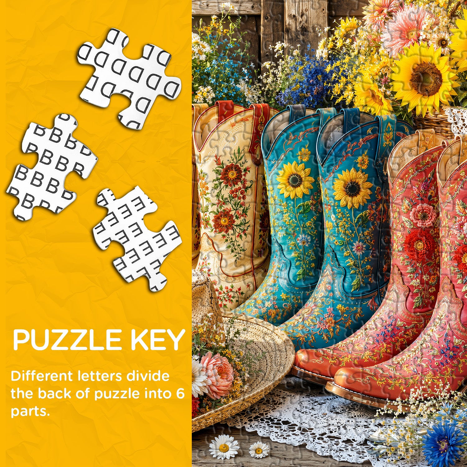 Boot & Wildflower Jigsaw Puzzle 1000 Pieces