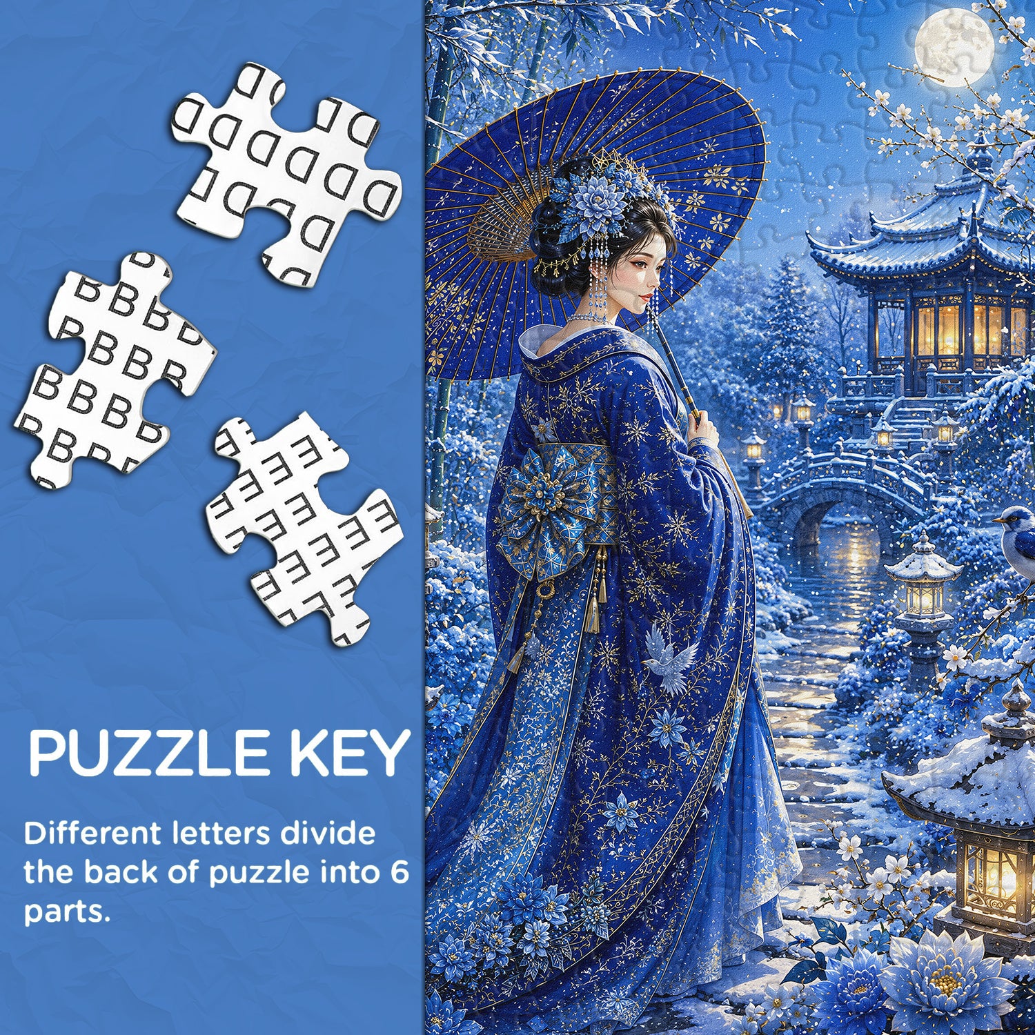 Schnee-Mond-Garten-Puzzle 1000 Teile