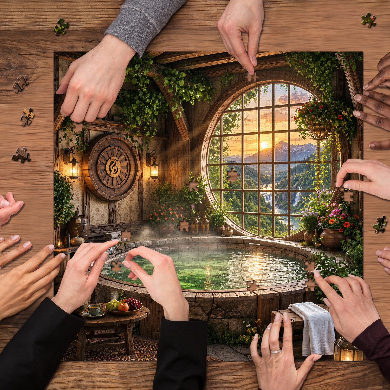 Sunset Spa Cottage Puzzle 1000 Teile