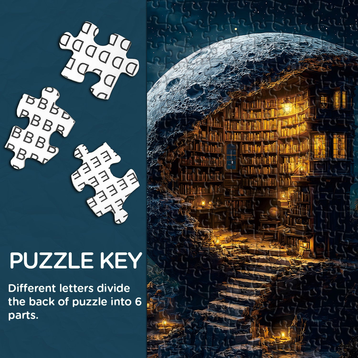 Mondbibliothek-Puzzle 1000 Teile