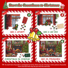 Cozy Christmas Advent Calendar Jigsaw Puzzle 1000 Pieces