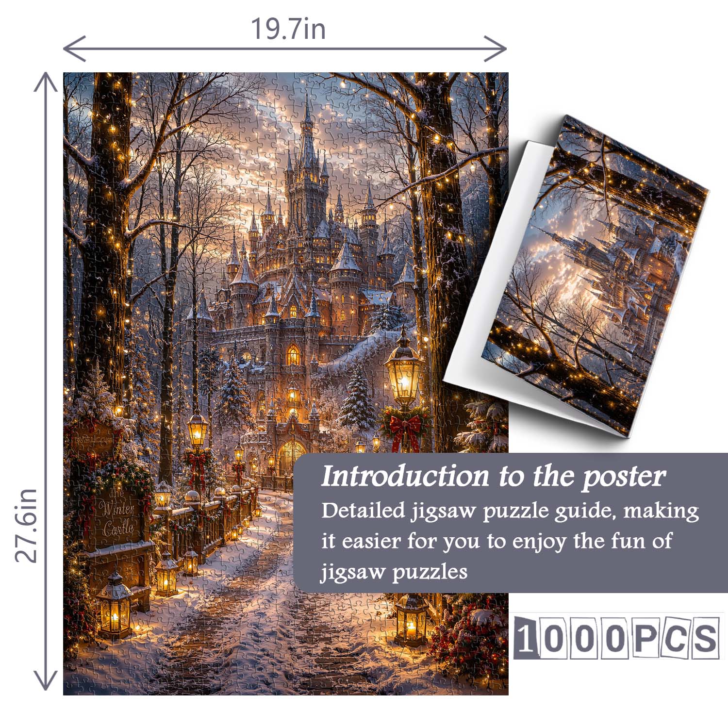 Winter Castle Glow Puzzle 1000 Teile