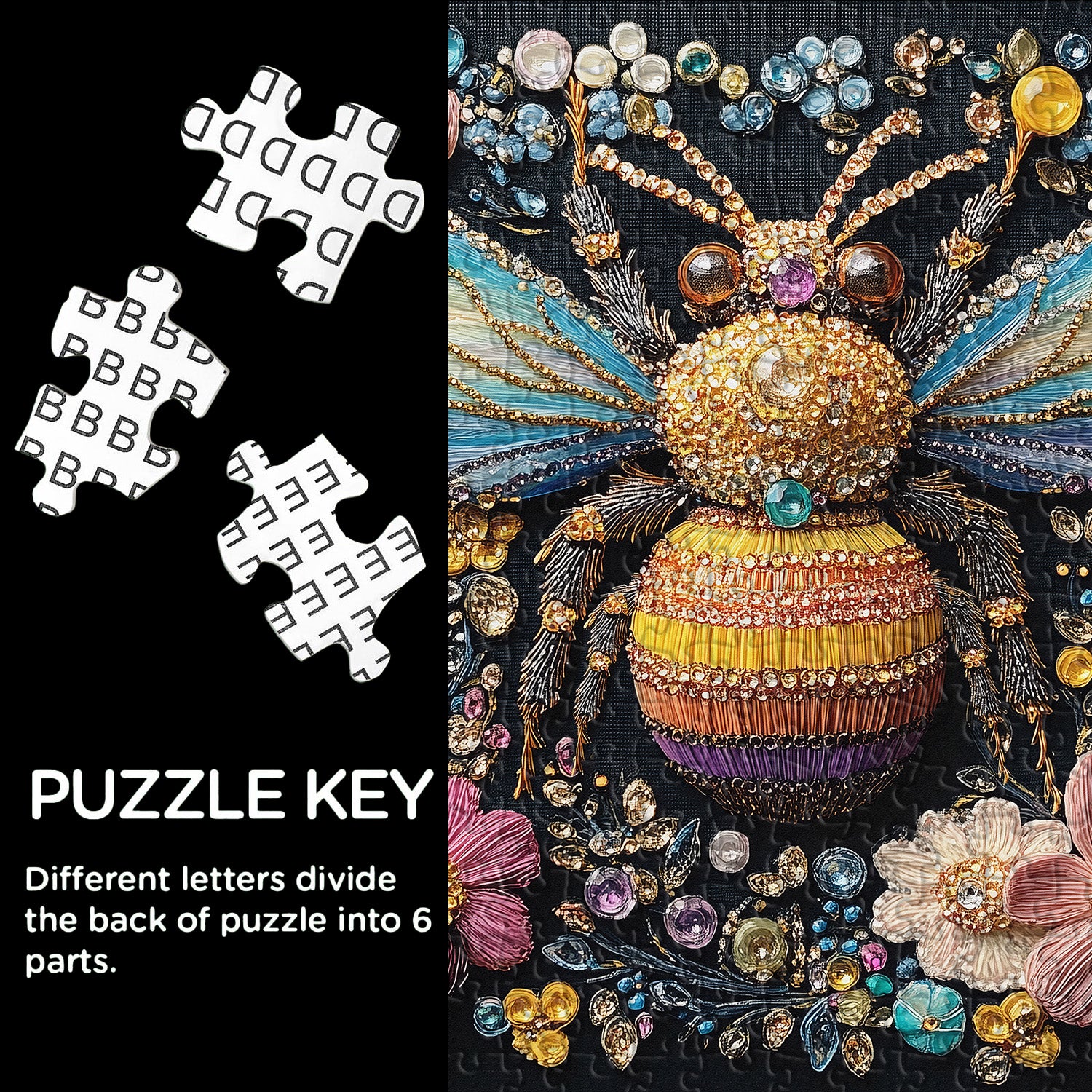 Jeweled Bee Jigsaw Puzzle 1000 Pieces