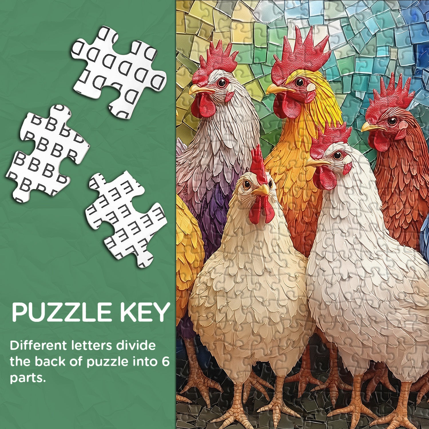 Colorful Roosters Jigsaw Puzzle 1000 Pieces