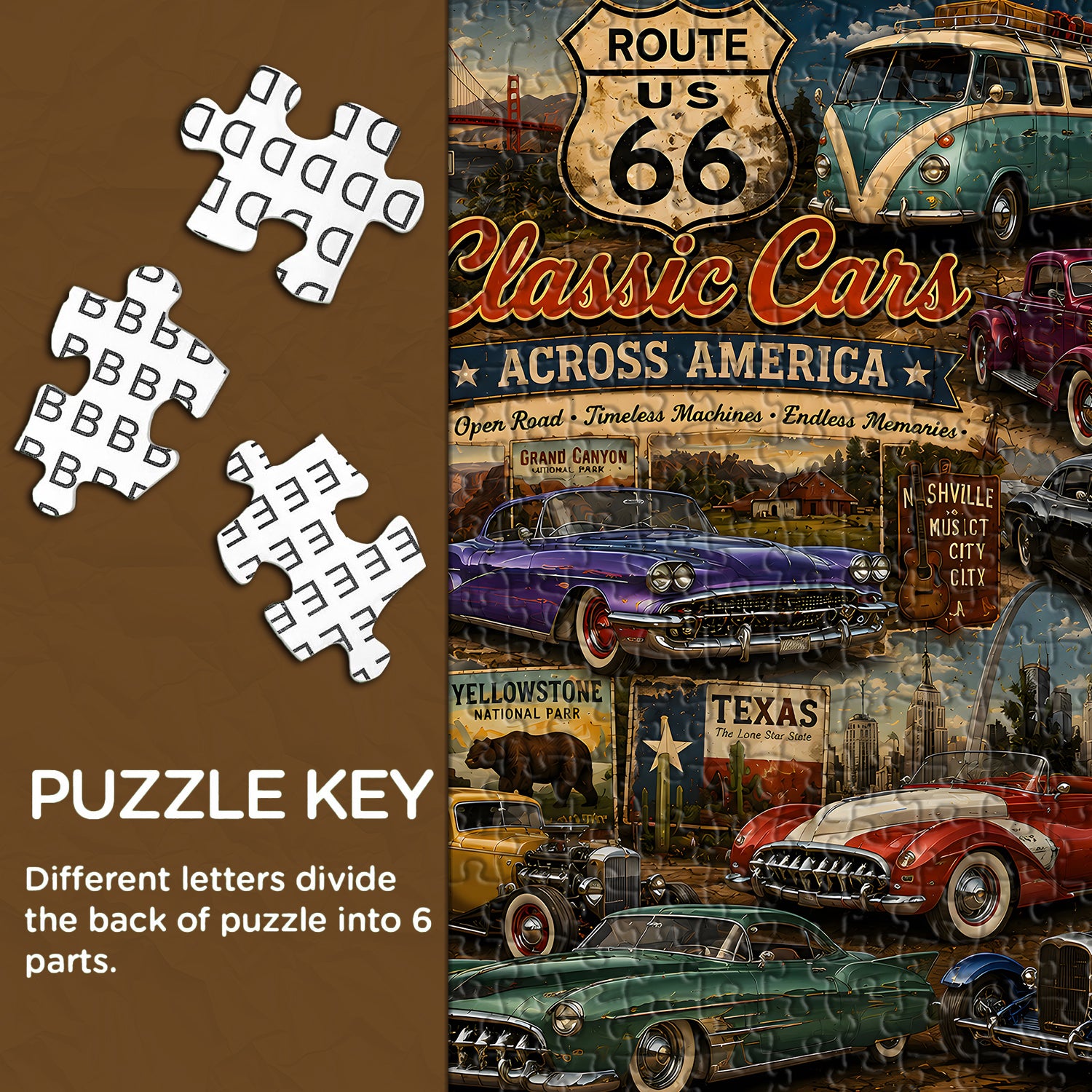 Vintage Classic Cars Jigsaw Puzzle 1000 Pieces