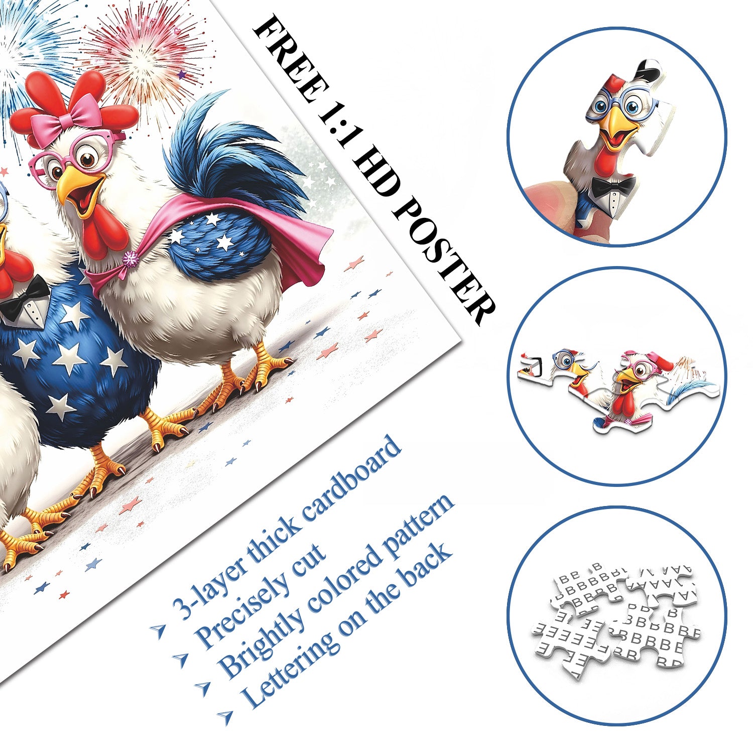 Cheerful Chickens Jigsaw Puzzle 1000 Pieces
