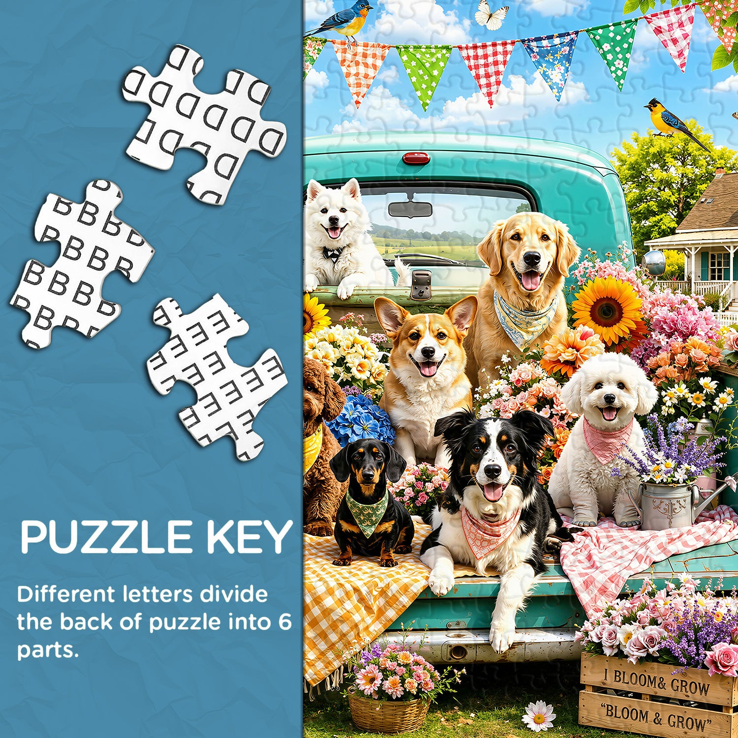 Truck Full Puppies Puzzle 1000 Teile