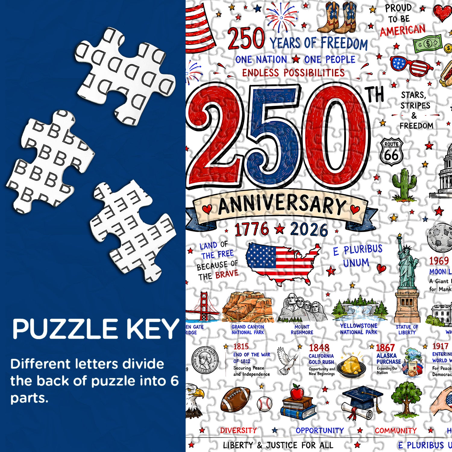 Patriotisches Amerika-Puzzle, 1000 Teile