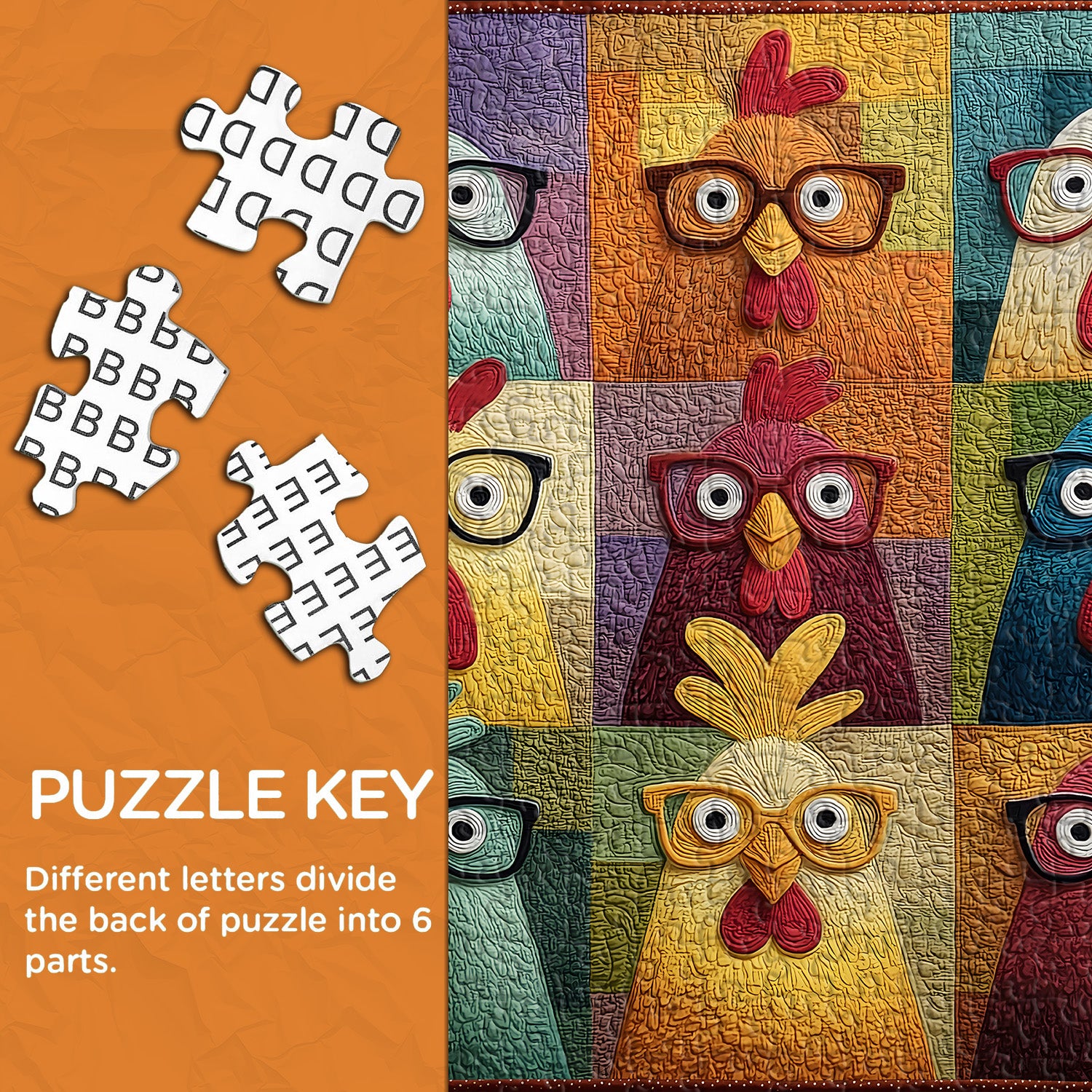 Fabric Chicken Fun Jigsaw Puzzle 1000 Pieces