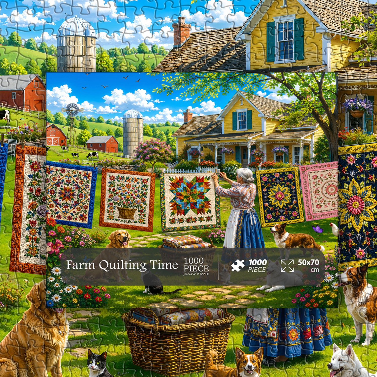 Farm Quilting Time Jigsaw Puzzle 1000 Pieces