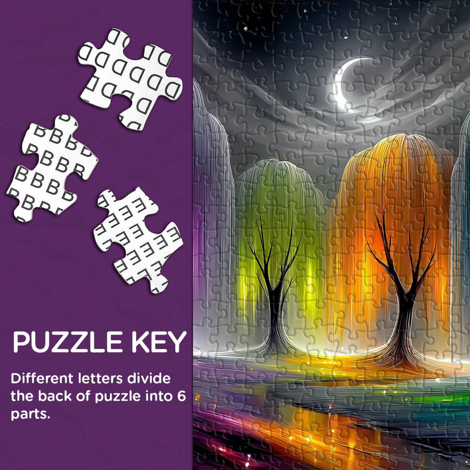 Kaleidoskop-Weiden-Puzzle, 1000 Teile