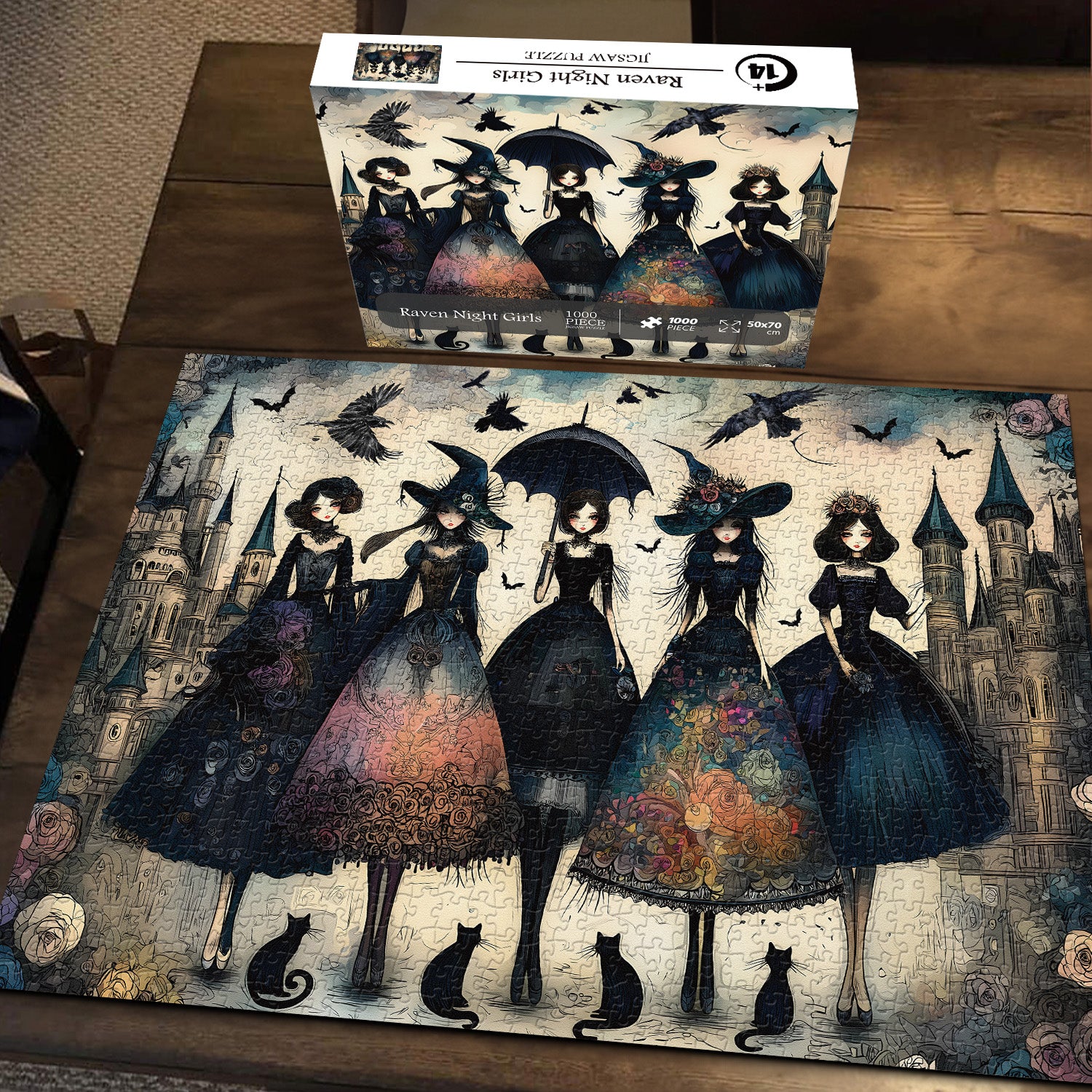 Raven Night Mädchen-Puzzle 1000 Teile