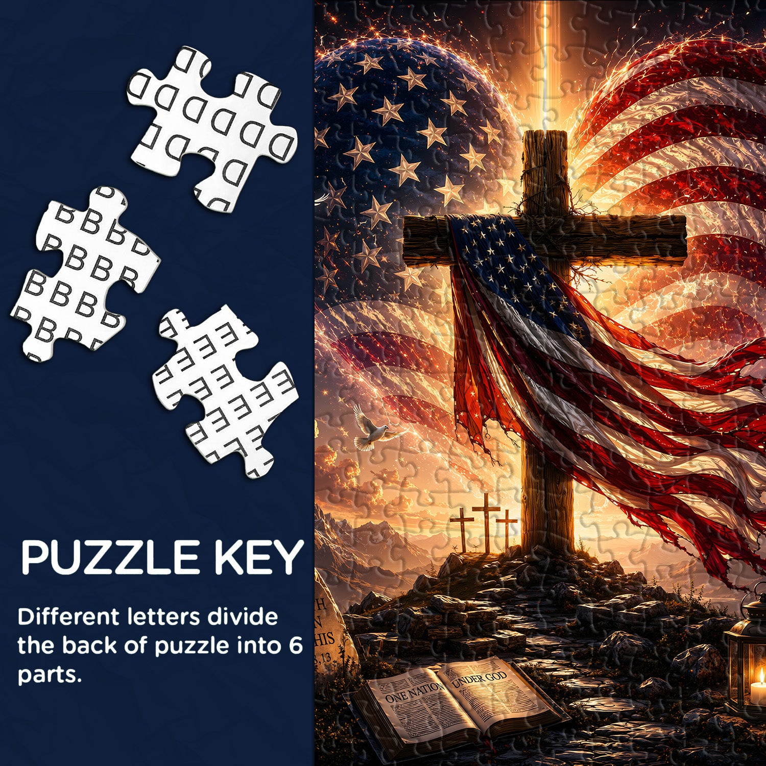 Kreuz- und Herzflaggen-Puzzle, 1000 Teile