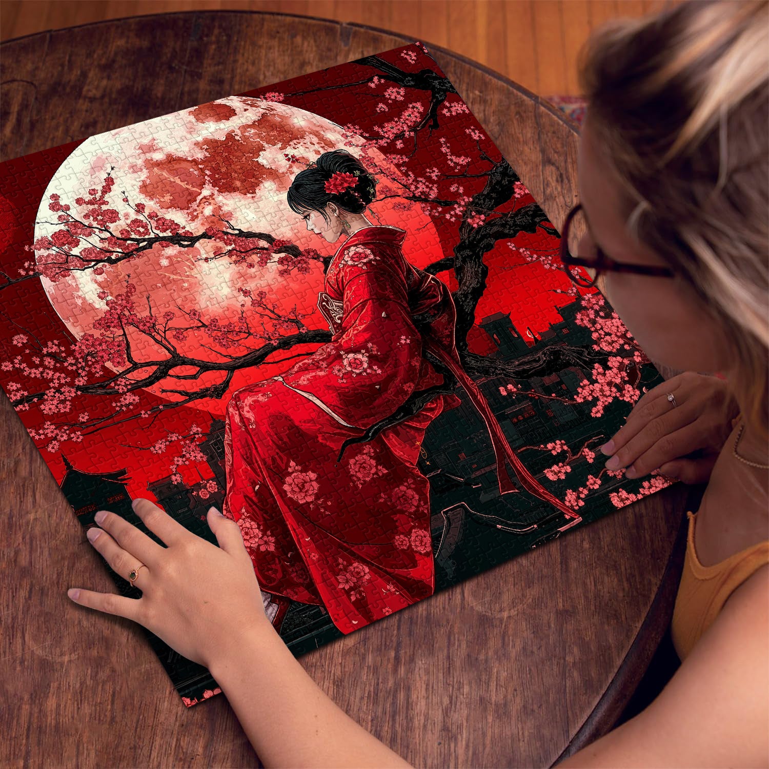 Crimson Geisha Twilight Jigsaw Puzzle 1000 Pieces