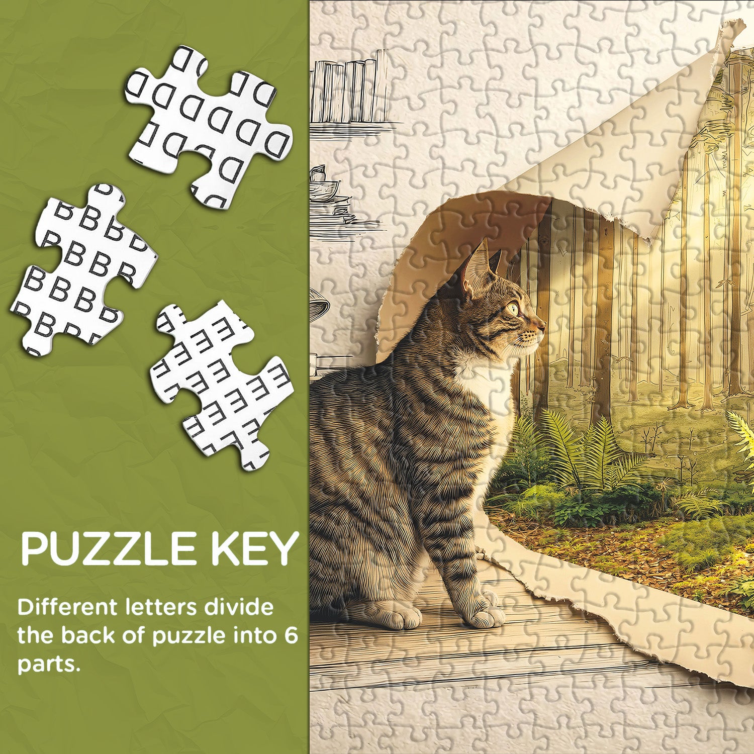 Das erforschende Katzenpuzzle 1000 Teile