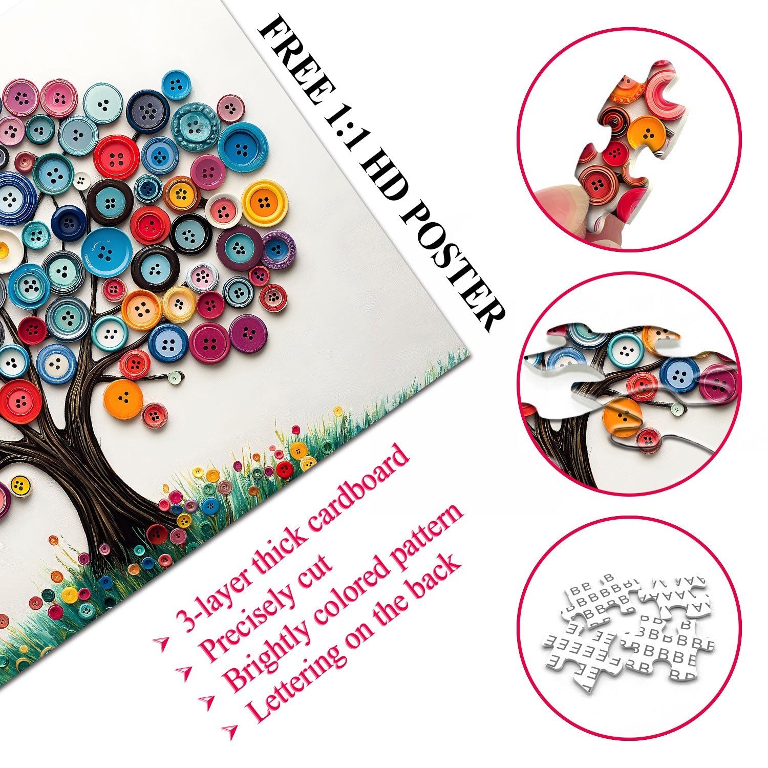 Tree of Button Jigsaw Puzzle 1000 Pieces