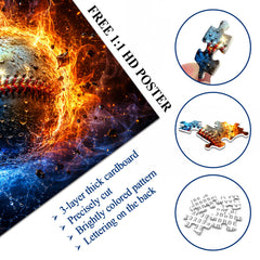 Fire Ice Baseball Jigsaw Puzzle 1000 Pieces