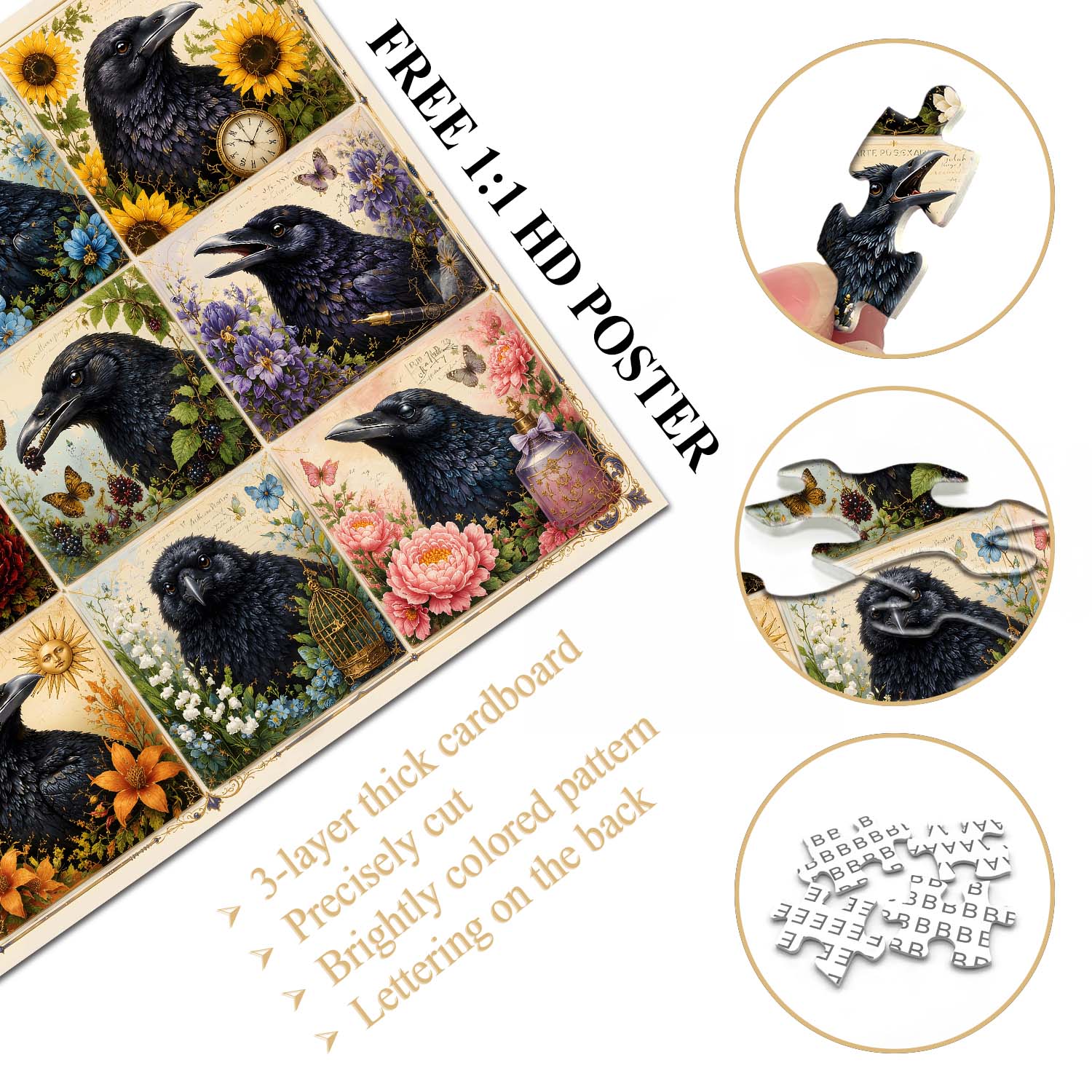 Garden Raven Art Jigsaw Puzzle 1000 Pieces