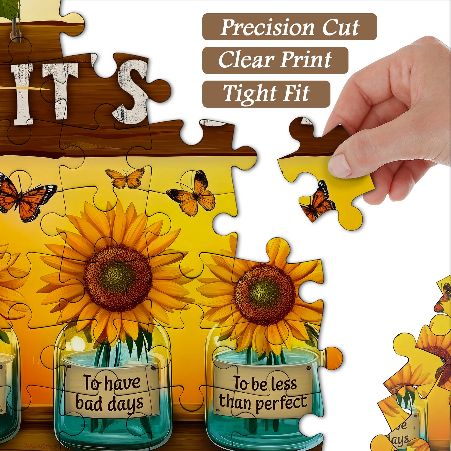 Colorful Sunflower Affirmations Jigsaw Puzzle 1000 Pieces