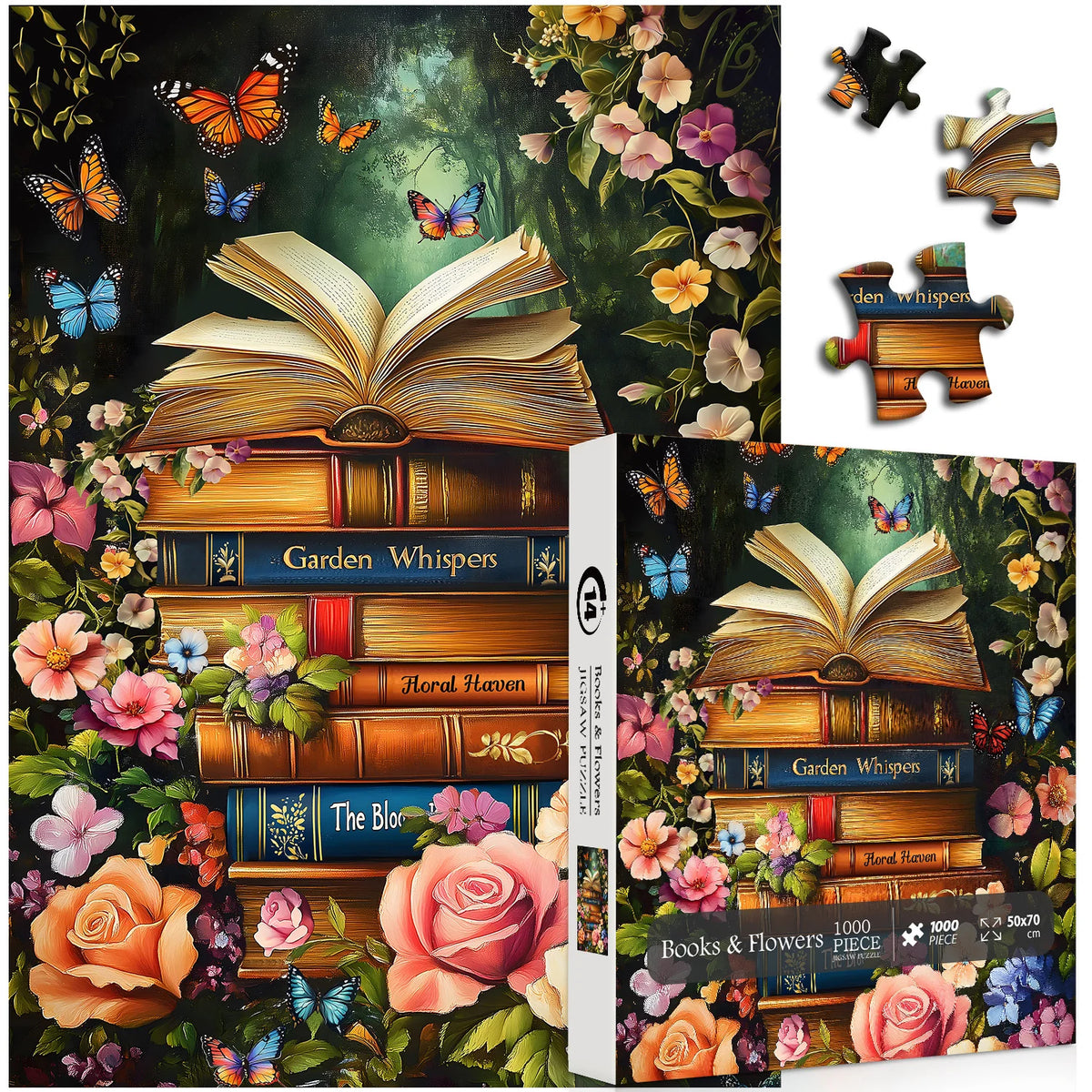 Books & Flowers Jigsaw Puzzle 1000 Pieces