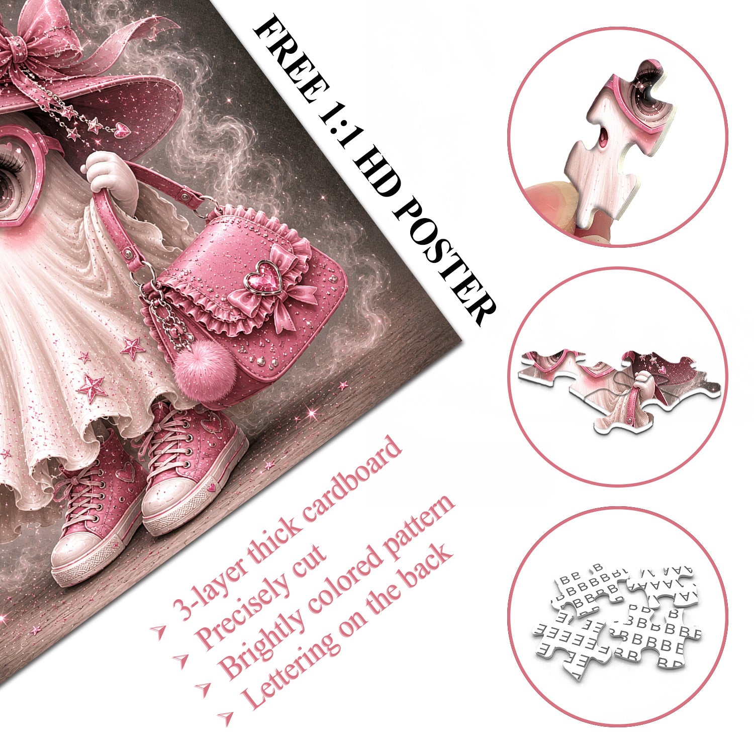 Pink Fashion Ghost Flag Jigsaw Puzzle 1000 Pieces