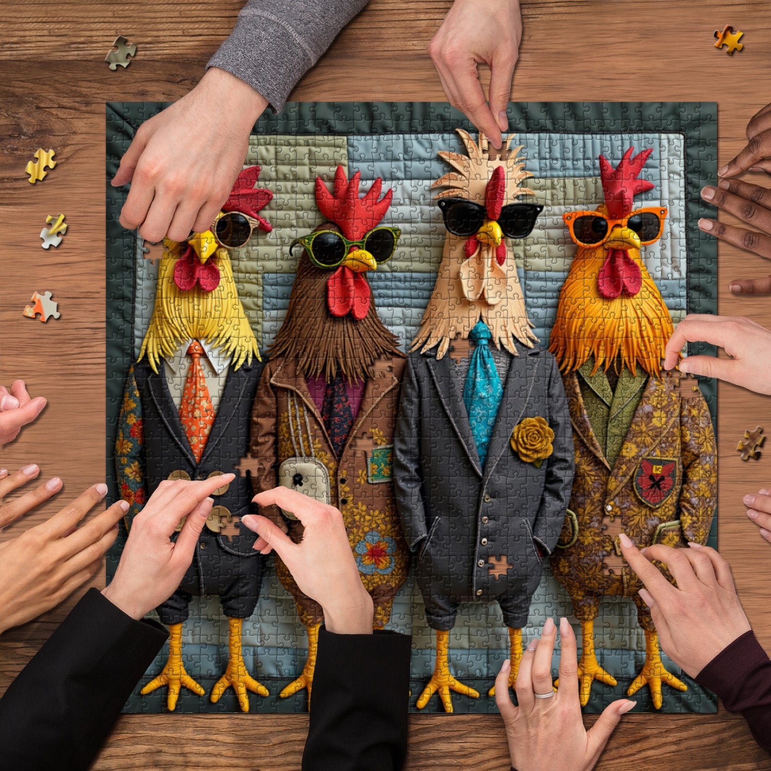 Runway Roosters Jigsaw Puzzle 1000 Pieces