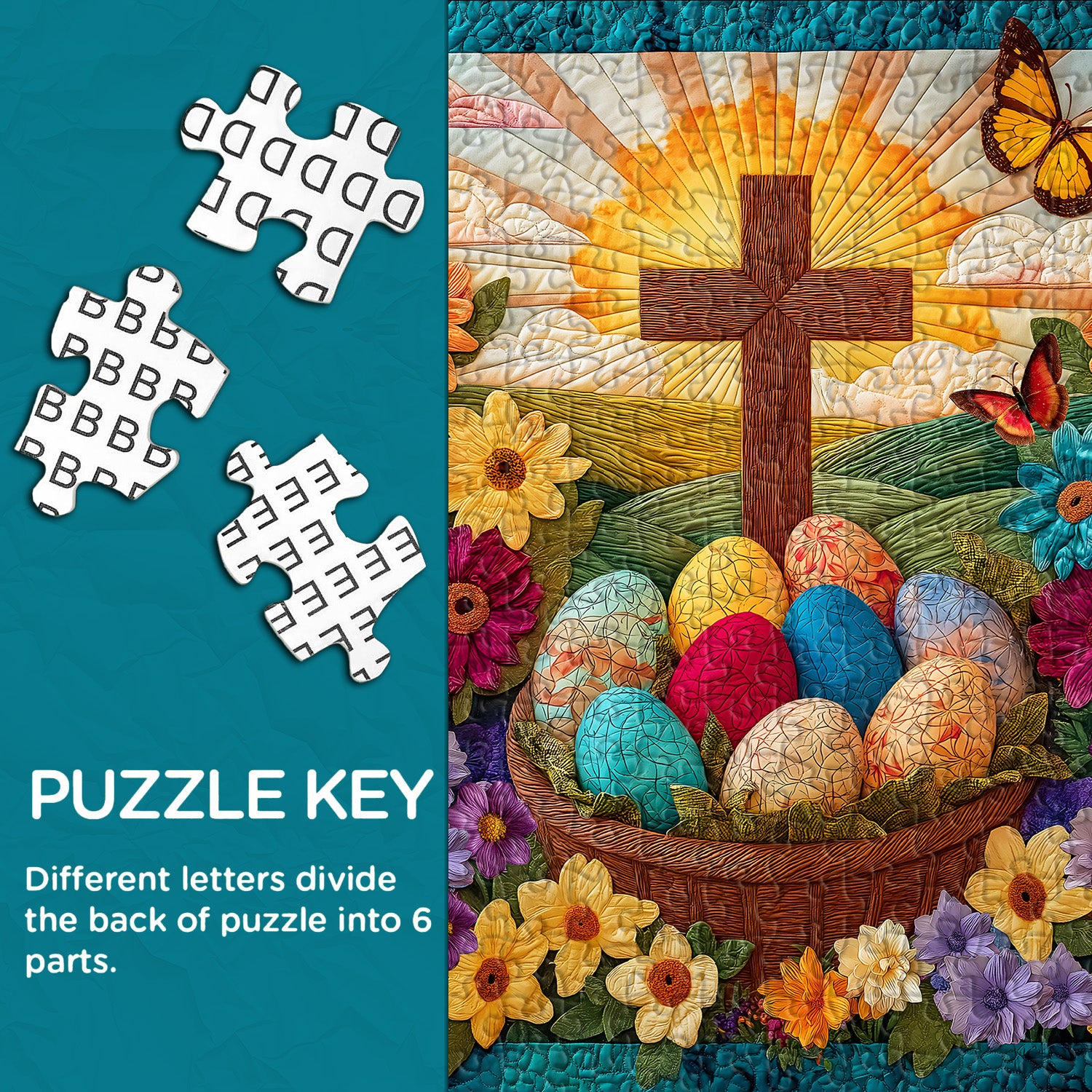Ostereier und Kreuz-Puzzle, 1000 Teile